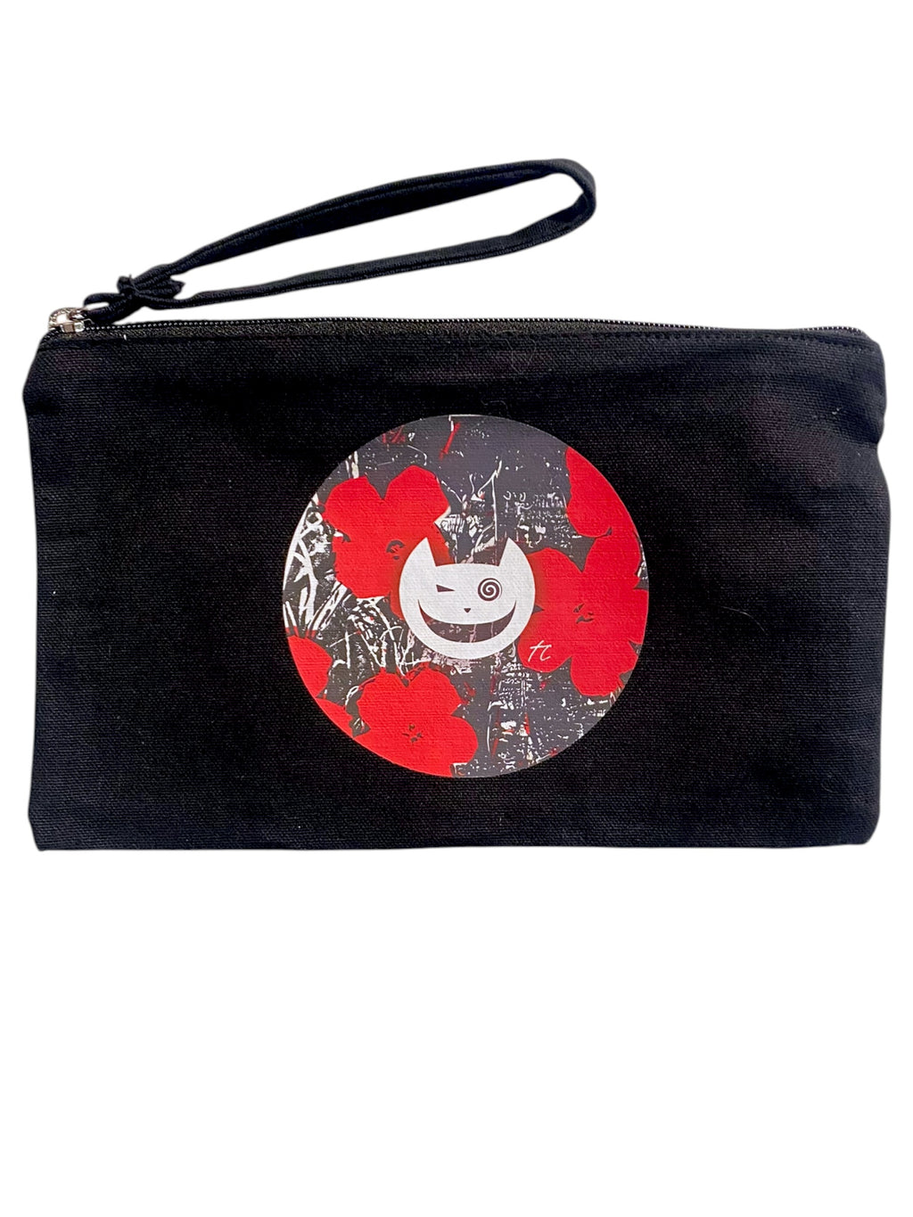 Thom Chapman Cheshire Cat Warhol (Red) Zipper Tote Pouch (Black)