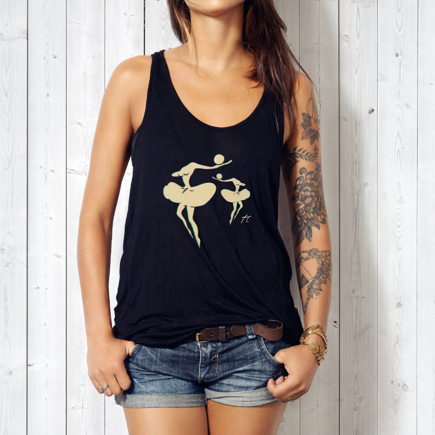 Women's tank top ["Velvet" dancing dolls print]